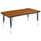 Emma and Oliver 28"W x 47.5"L Rectangle Wave Flexible Collaborative Kids Adjustable Activity Table